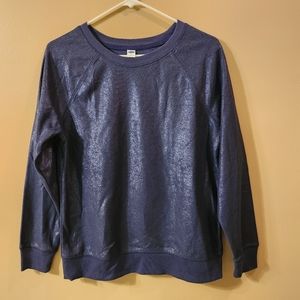*SOLD* Old Navy blue shimmer sweatshirt, women's small NWOT